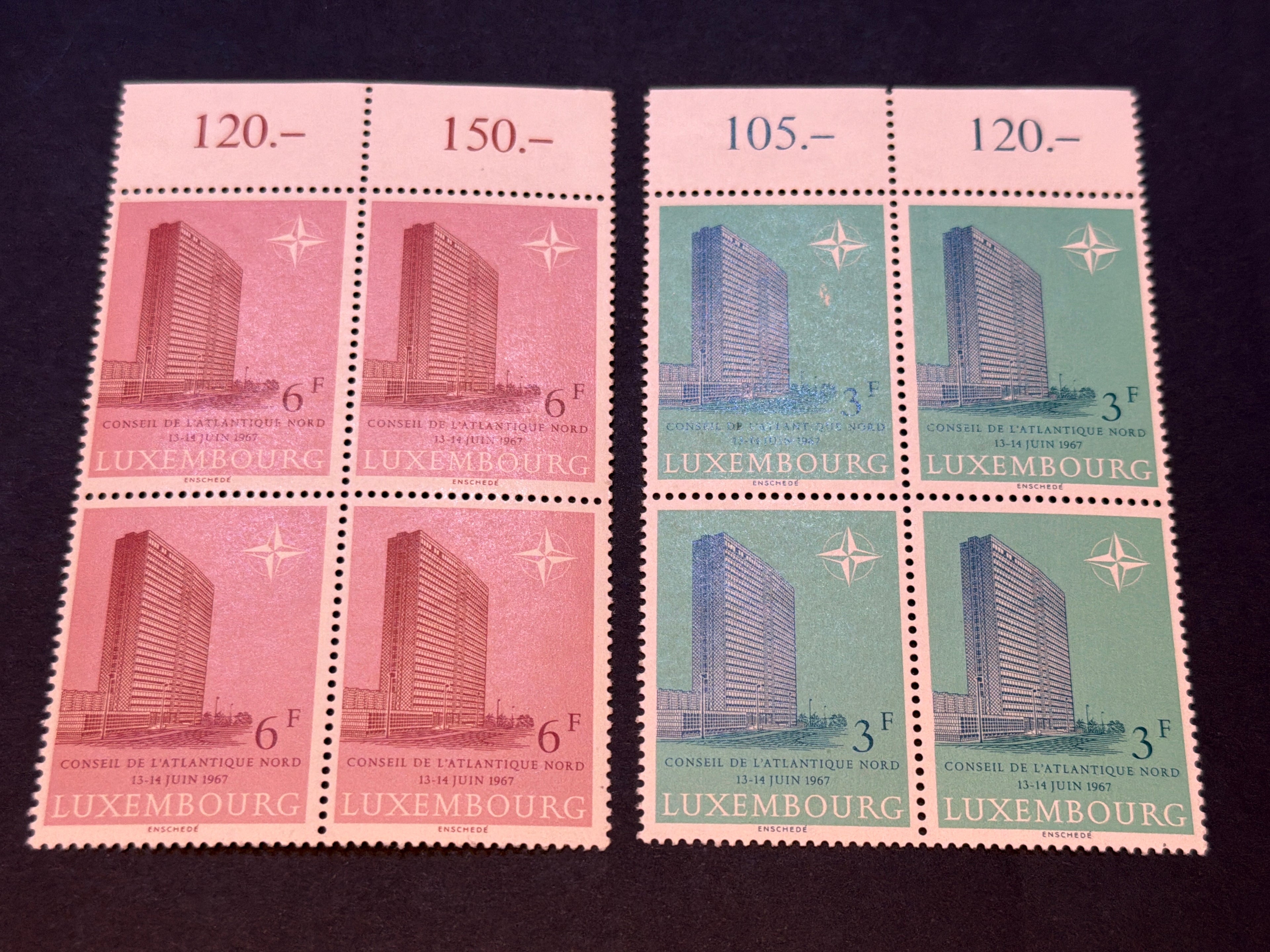 Luxembourg NATO Postage Stamps (1967) – Vintage Philatelic Blocks